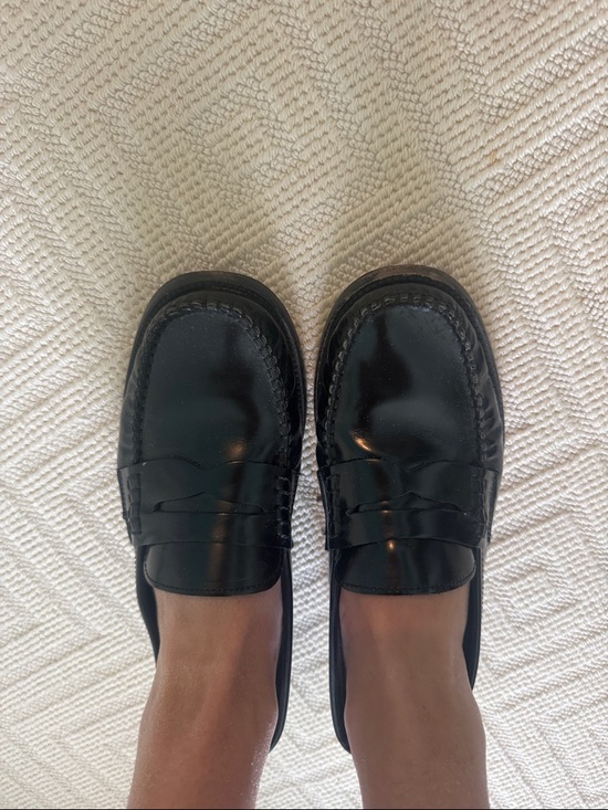 Mango Shoes - Mango Black Patent Leather Women's Penny Loafers